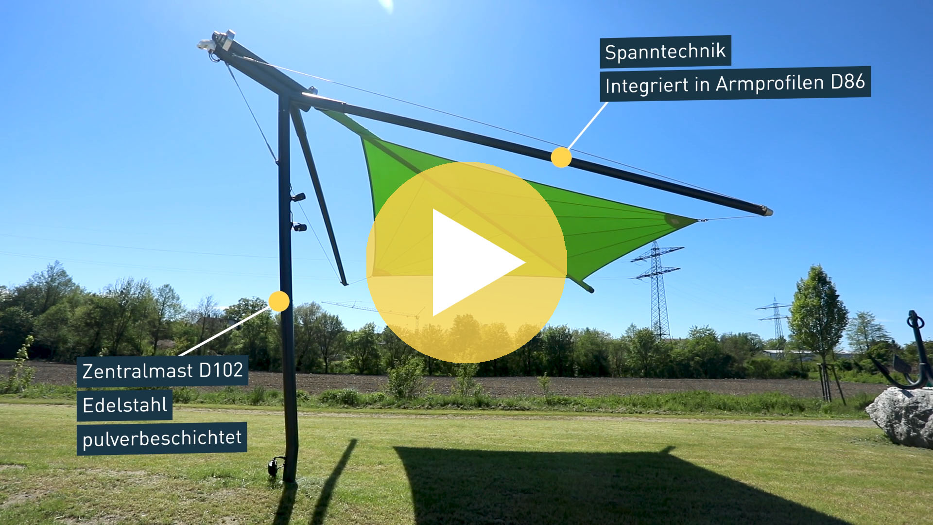Video WING senčnik z električno tendo